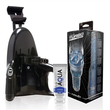 Fleshlight - Turbo Thrust Blue Ice + Lançamento Universal + Lubrificante de Qualidade Aqua 50 Ml - PR2010382186