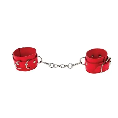 Algemas Ouch! Leather Handcuffs Vermelhas - Vermelho #1 - PR2010318028