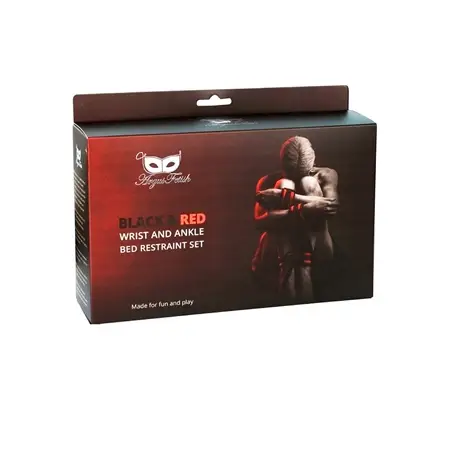 Conjunto de Restrições para Cama Argus Fetish Preto e Vermelho Argus Toys #2 - PR2010385912