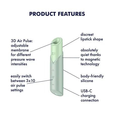 Satisfyer - Estimulador de Clitóris Naughty Kiss Wave Aquamarine #4 - PR2010385879