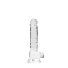 Dildo Realista com Testículos Crystal Clear 7 /18 Cm Transparente Realrock - PR2010366735