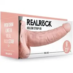 Strap-On Oco com Testículos 9 /23 Cm Flesh Realrock - PR2010377327 2