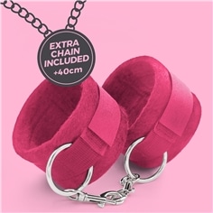 Algemas de Velcro Tough Love com Corrente de 40Cm Extra Crushious Rosa - PR2010377433