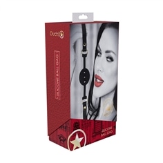Mordaça de Silicone Respirável Milan Collection Preto/Vermelho Ouch! - PR2010387837 2
