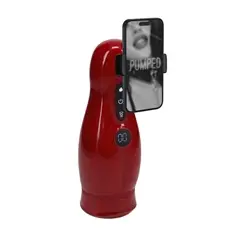 Masturbador Vibratório com Sucção e Suporte de Telefone Virtuo Metallic Red Pumped - PR2010387770