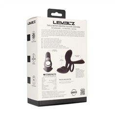 Anel para o Pénis Em Silicone com Vibração e Triplo Motor Preto Levelz - PR2010387680