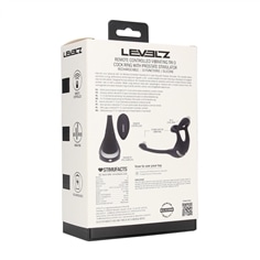 Anel para o Penis Tri o Vibratório de Silicone com Comando Remoto e Estimulador Preto Levelz - PR2010387684