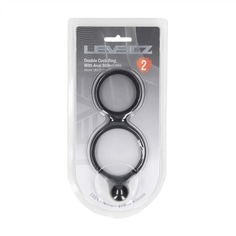 Anel Duplo de Silicone com Estimulador de Períneo Preto - PR2010387724 2