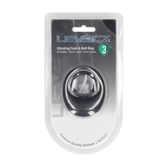 Anel para o Pénis e Testículos Em Silicone Líquido com Vibração Preto Levelz - PR2010387751 2