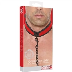 Coleira Em Neopreno Vermelha com Trela Ouch! - PR2010376034 2