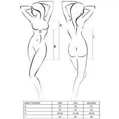 Camisa de Noite e Tanga Janet Branca Passion - 44-46 XXL/3XL - PR2010386769