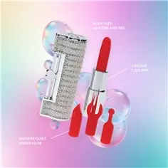 Vibrador com 4 Acessórios Angel Lipstick Clear Loveline - PR2010387898