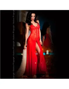 Camisa de Noite e Tanga Cr-3470 Vermelha - 36 S - PR2010340299