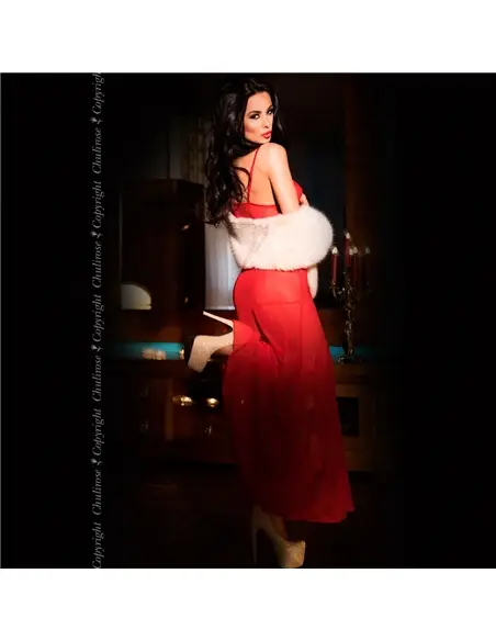 Camisa de Noite e Tanga Cr-3470 Vermelha - 36 S - PR2010340299