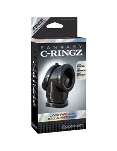 Anel para o Pénis e Testículos Fantasy C-Ringz Cock Pipe With Ball-Stretcher - Preto - PR2010335668 2