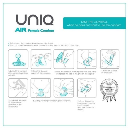 Preservativo Feminino Uniq Air 3 Unidades - PR2010362965