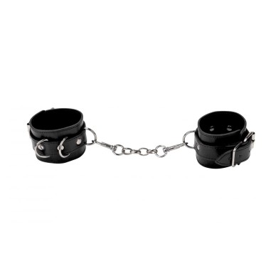 Algemas Ouch! Leather Handcuffs Pretas - Preto #1 - PR2010320469