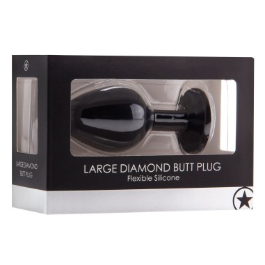 Plug Anal Diamond Butt Plug Grande Preto - Preto #1 - PR2010343364