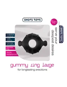 Anel para o Pénis Gummy Ring Grande - Preto - PR2010341625 2