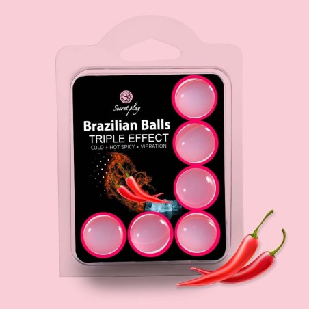 Bolas Lubrificantes Brazilian Balls Efeito Triplo 6 X 4Gr - PR2010372650