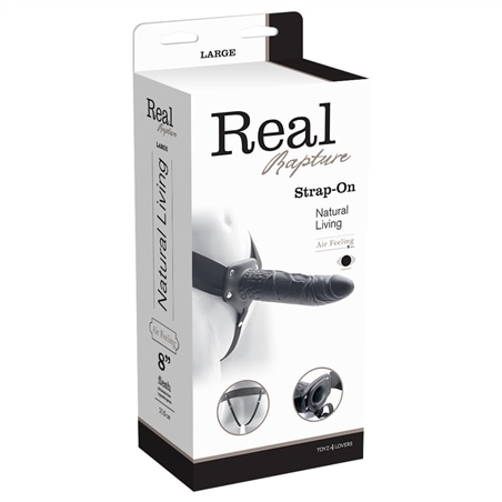 Strap-On Oco com Vibração Real Rapture Air Feeling 8' Preto - PR2010346113