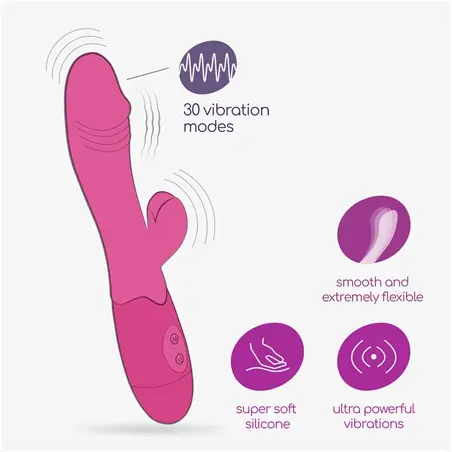 Vibrador Recarregável com Estimulador de Clitóris Blossoms Rosa Choque e Lubrificante À Base de Água Incluído Crushious #6 - PR
