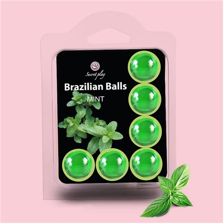 6 Bolas Lubrificantes Beijáveis Brazilian Balls Sabor a Menta - PR2010359596