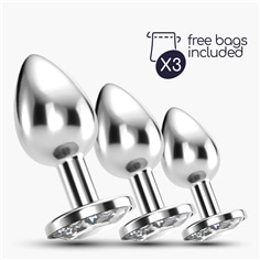 Anal Train Trio Bijou Transparente Crushious com Bolsas Individuais Grátis - PR2010371012