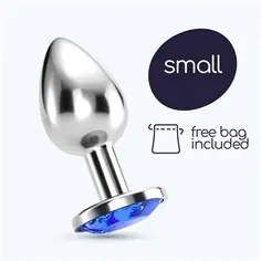 Plug Anal Jóia Bijou Azul Pequeno Crushious com Bolsa Aveludada Grátis - PR2010370876